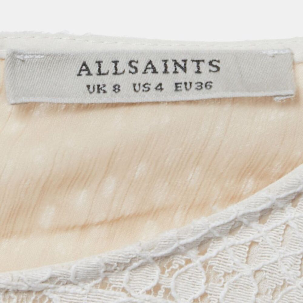 All Saints White Lace Sleeveless Mini Dress S - Picture 4 of 6